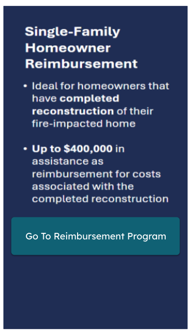 Reimbursement Program Info Box